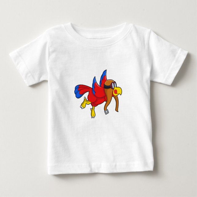 T-shirt Pour Bébé Perroquet au vol en tant que pilote (Devant)