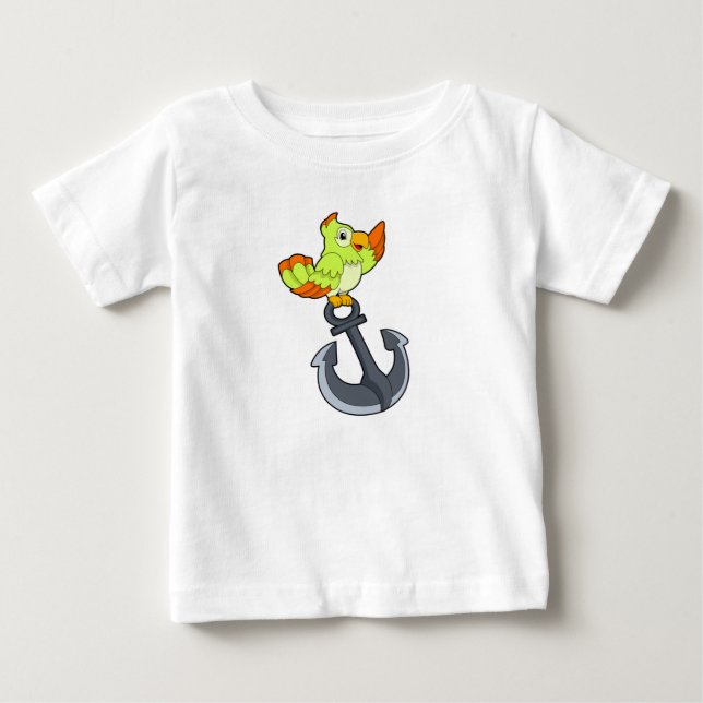 T-shirt Pour Bébé Perroquet avec Ancre (Devant)