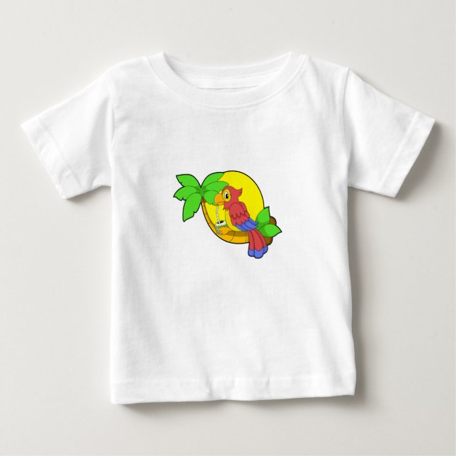 T-shirt Pour Bébé Perroquet avec noix de coco (Devant)