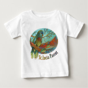 T-shirt Pour Bébé Perroquet tropical du St Lucia