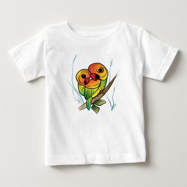 T-shirt Pour Bébé Perroquets inséparables (Devant)