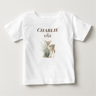T-shirt Pour Bébé Personalised Deer 1st Birthday 