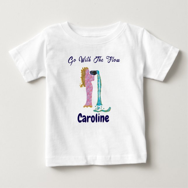 T-shirt Pour Bébé Personalized Aquarius Zodiac Impressionist Toddler (Devant)