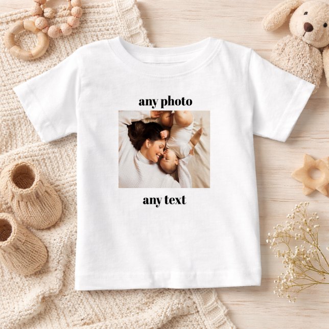 T-shirt Pour Bébé Personalized Baby Shirt Custom Photo & Text Gift (Créateur téléchargé)