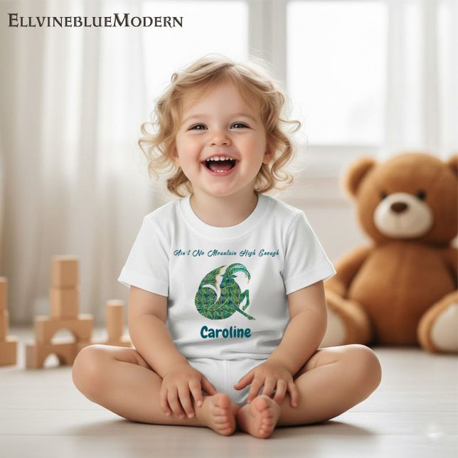 T-shirt Pour Bébé Personalized Capricorn Zodiac Impressionist Toddle (Créateur téléchargé)