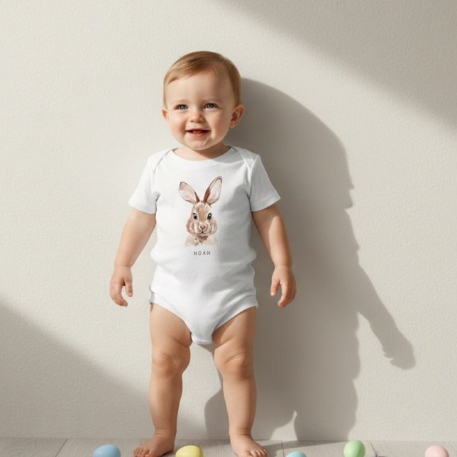 T-shirt Pour Bébé Personalized Easter Bunny | Custom Name (Créateur téléchargé)