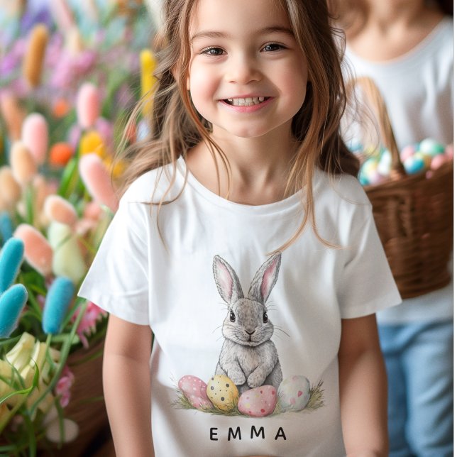 T-shirt Pour Bébé Personalized Easter Bunny | Custom Name  (Créateur téléchargé)
