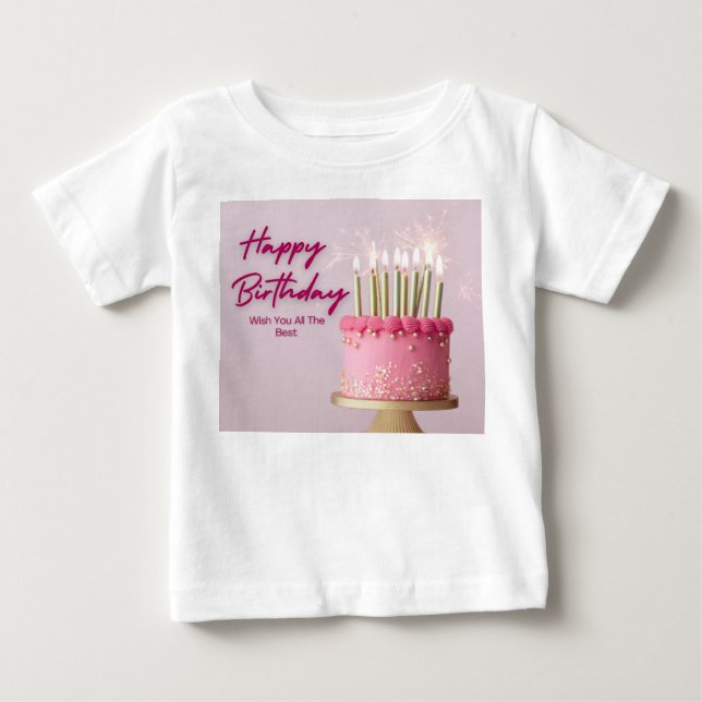T-shirt Pour Bébé Personalized Elegant Birthday Greeting Card with P (Devant)