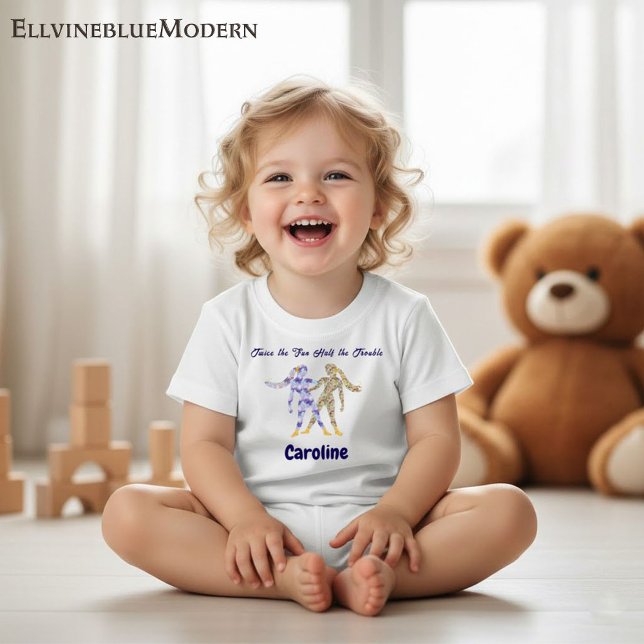 T-shirt Pour Bébé Personalized Gemini Zodiac Impressionist Toddler  (Créateur téléchargé)
