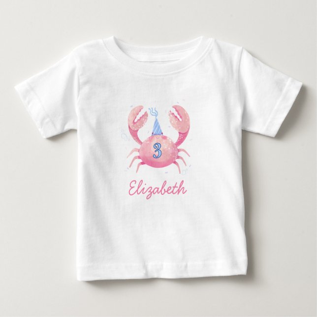 T-shirt Pour Bébé Personalized Kids Birthday T-Shirt, Custom Name  (Devant)