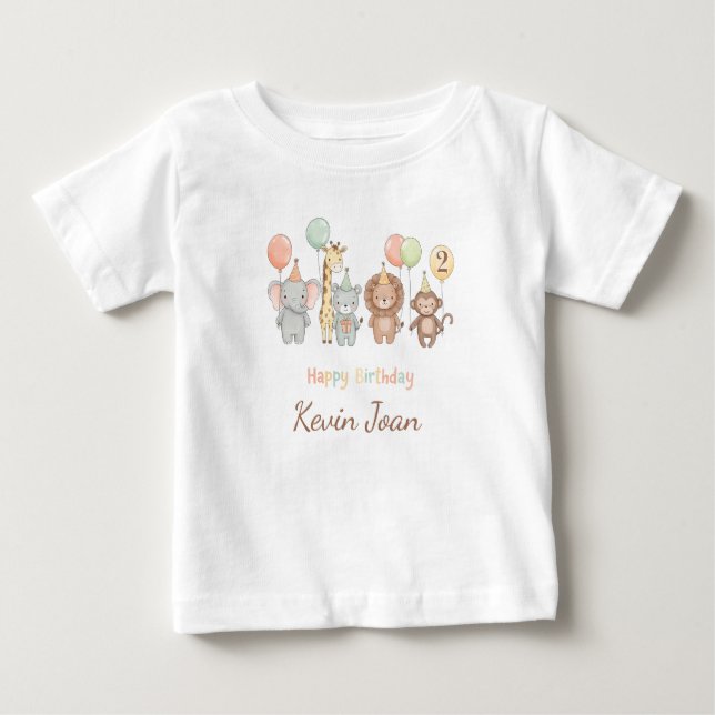 T-shirt Pour Bébé Personalized Kids Birthday T-Shirt, Custom Name (Devant)