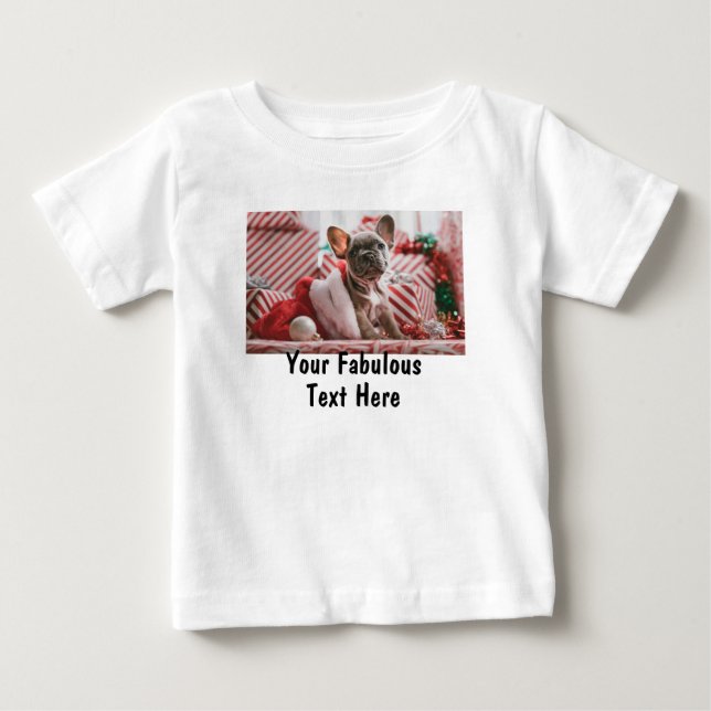 T-shirt Pour Bébé Personalized Photo and Text (Devant)