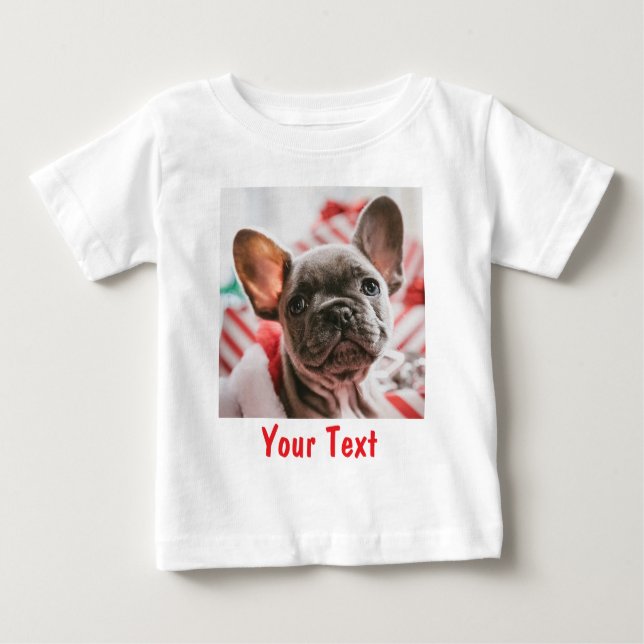 T-shirt Pour Bébé Personalized Photo and Text Funny (Devant)