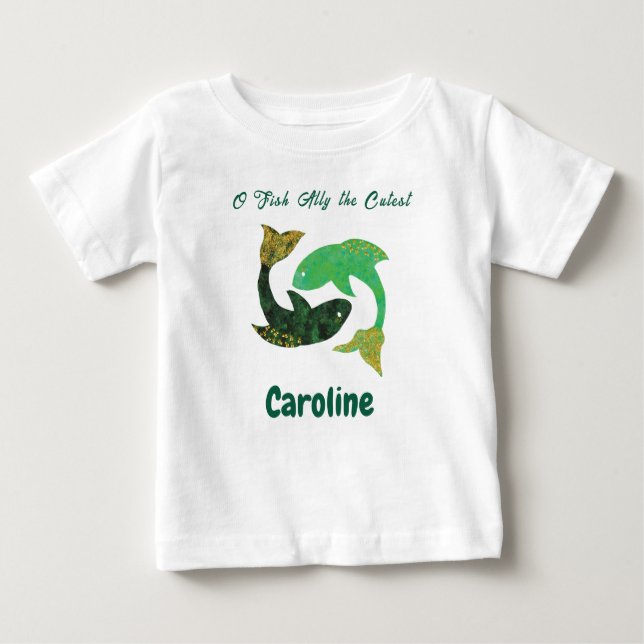 T-shirt Pour Bébé Personalized Pisces Zodiac Impressionist Toddler  (Devant)