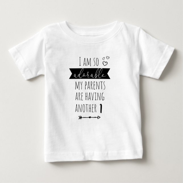 T-shirt Pour Bébé Personalized pregnancy reveal second child (Devant)