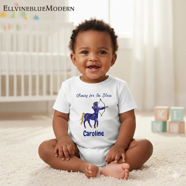 T-shirt Pour Bébé Personalized Sagittarius Zodiac Impressionist (Créateur téléchargé)