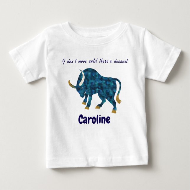 T-shirt Pour Bébé Personalized Taurus Gourmet & Grounded Toddler Art (Devant)