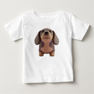T-shirt Pour Bébé Personnage de chiot teckel de dessin animé