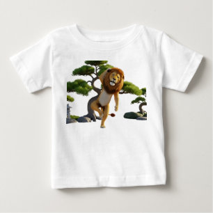 T-shirt Pour Bébé Personnage de lion 3D drôle pratiquant le Kung Fu