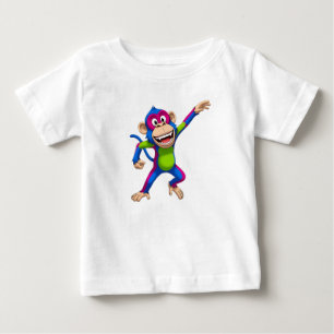 T-shirt Pour Bébé Personnage de mascotte de singe dessiné