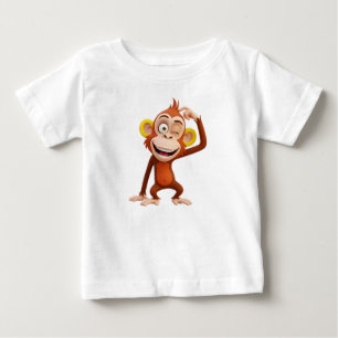 T-shirt Pour Bébé Personnage de singe en cartoon 3D