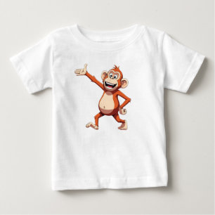 T-shirt Pour Bébé Personnage de singe gesticulant et souriant