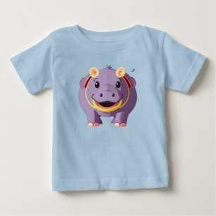 T-shirt Pour Bébé Personnage Hippopotame Heureux