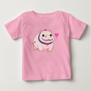 T-shirt Pour Bébé Personnage Hippopotame Heureux