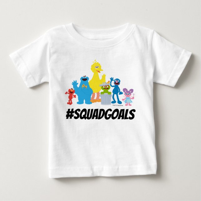 T-shirt Pour Bébé Personnages de 1, rue Sésame | #SQUADGOALS (Devant)
