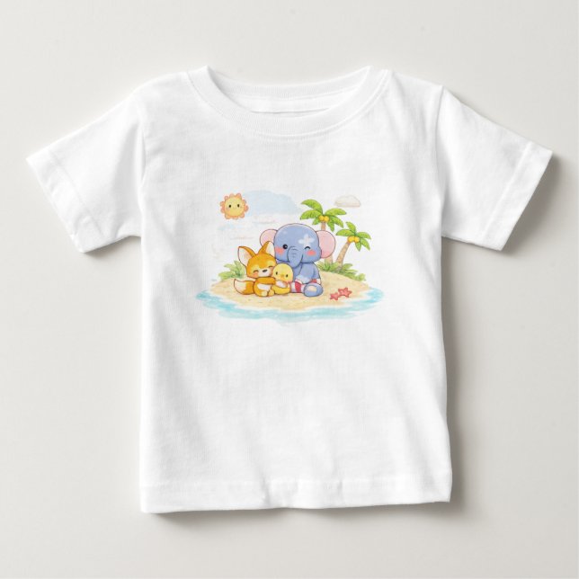 T-shirt Pour Bébé Personnages de jouets pastel doux (Devant)