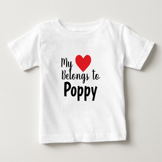 T-shirt Pour Bébé PERSONNALISABLE Mon coeur vous appartient (Devant)