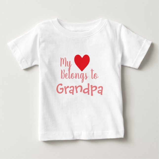 T-shirt Pour Bébé PERSONNALISABLE Mon coeur vous appartient (Devant)