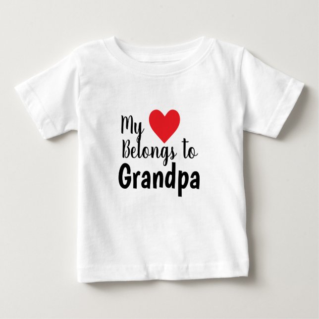 T-shirt Pour Bébé PERSONNALISABLE Mon coeur vous appartient (Devant)