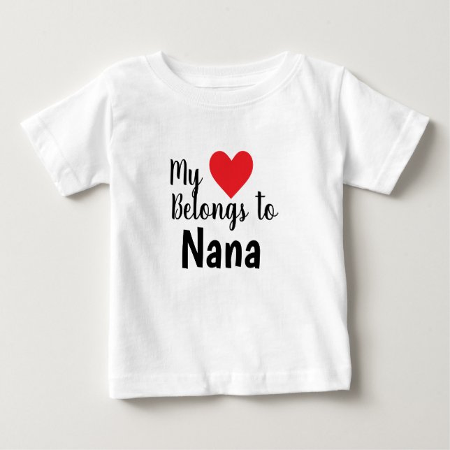 T-shirt Pour Bébé PERSONNALISABLE Mon coeur vous appartient (Devant)