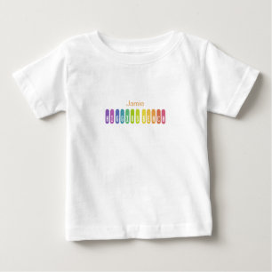 T-shirt Pour Bébé Personnalisation de la typographie arc-en-ciel de