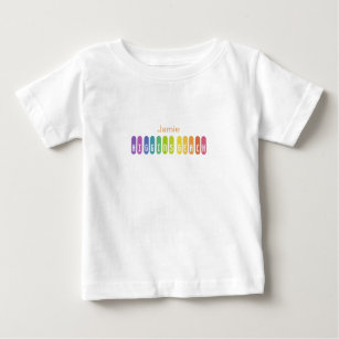 T-shirt Pour Bébé Personnalisation de la typographie arc-en-ciel de 