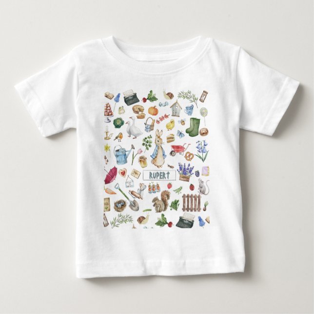 T-shirt Pour Bébé personnalisation peter le lapin (Devant)