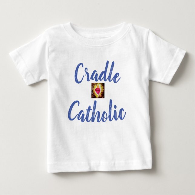 T-shirt Pour Bébé Personnalisé Berceau catholique (Devant)
