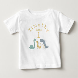 T-shirt Pour Bébé Personnalisé Cute Pastel Dinosaures Anniversaire