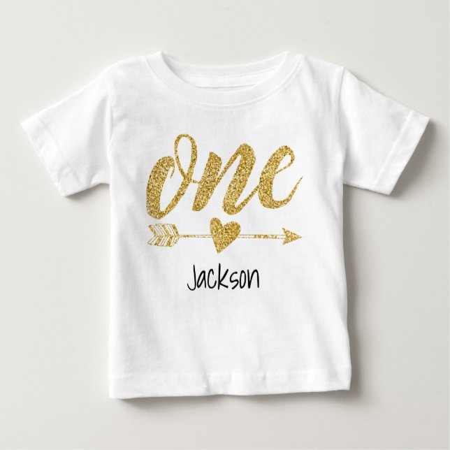 T-shirt Pour Bébé Personnalisé d'un an (Devant)