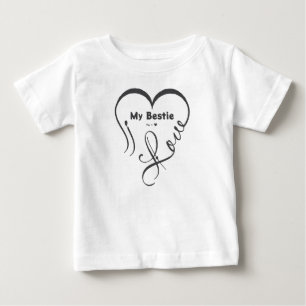 T-shirt Pour Bébé Personnalisé J'aime ma meilleure amie • Toi = ♥