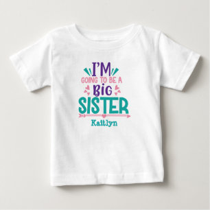 T-shirt Pour Bébé Personnalisé, je vais être une grande soeur