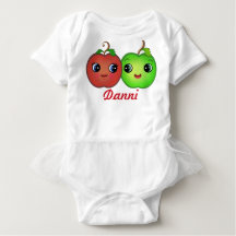 Personnalisé Kawaii Apple Love Baby Tutu Bodysuit