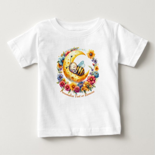 T-shirt Pour Bébé Personnalisé mignon bébé bumble abeille dormant su (Devant)
