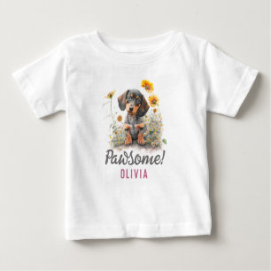 T-shirt Pour Bébé Personnalisé mignon Dachshund Chien