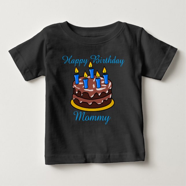 T-shirt Pour Bébé Personnalisé mignon Joyeux Anniversaire maman bébé (Devant)