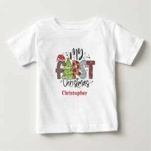 T-shirt Pour Bébé Personnalisé Mon premier cadeau de Noël bébé