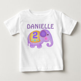 T-shirt Pour Bébé Personnalisé Nom et âge Anniversaire Elephant Tutu