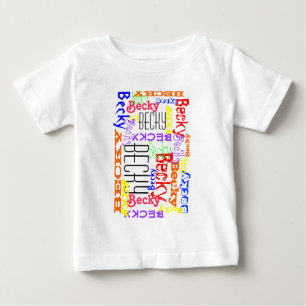 T-shirt Pour Bébé Personnalisé Nom Personnalisé Collage Coloré