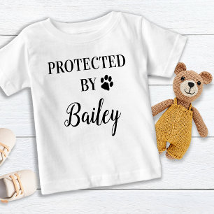 T-shirt Pour Bébé Personnalisé Protégé Par Chien Baby